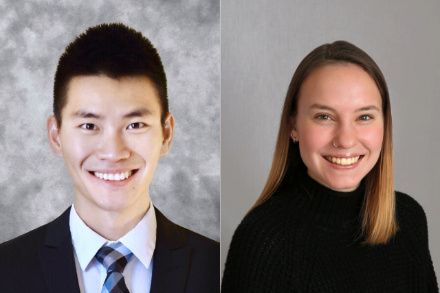 Side by side photo of Yachao Li and Paige Hammond