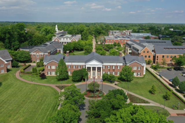 aerial view of trenton hall